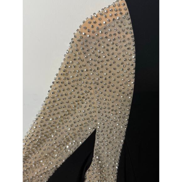 Xscape Black and Gold Long Sleeve Dress - Picture 12 of 13